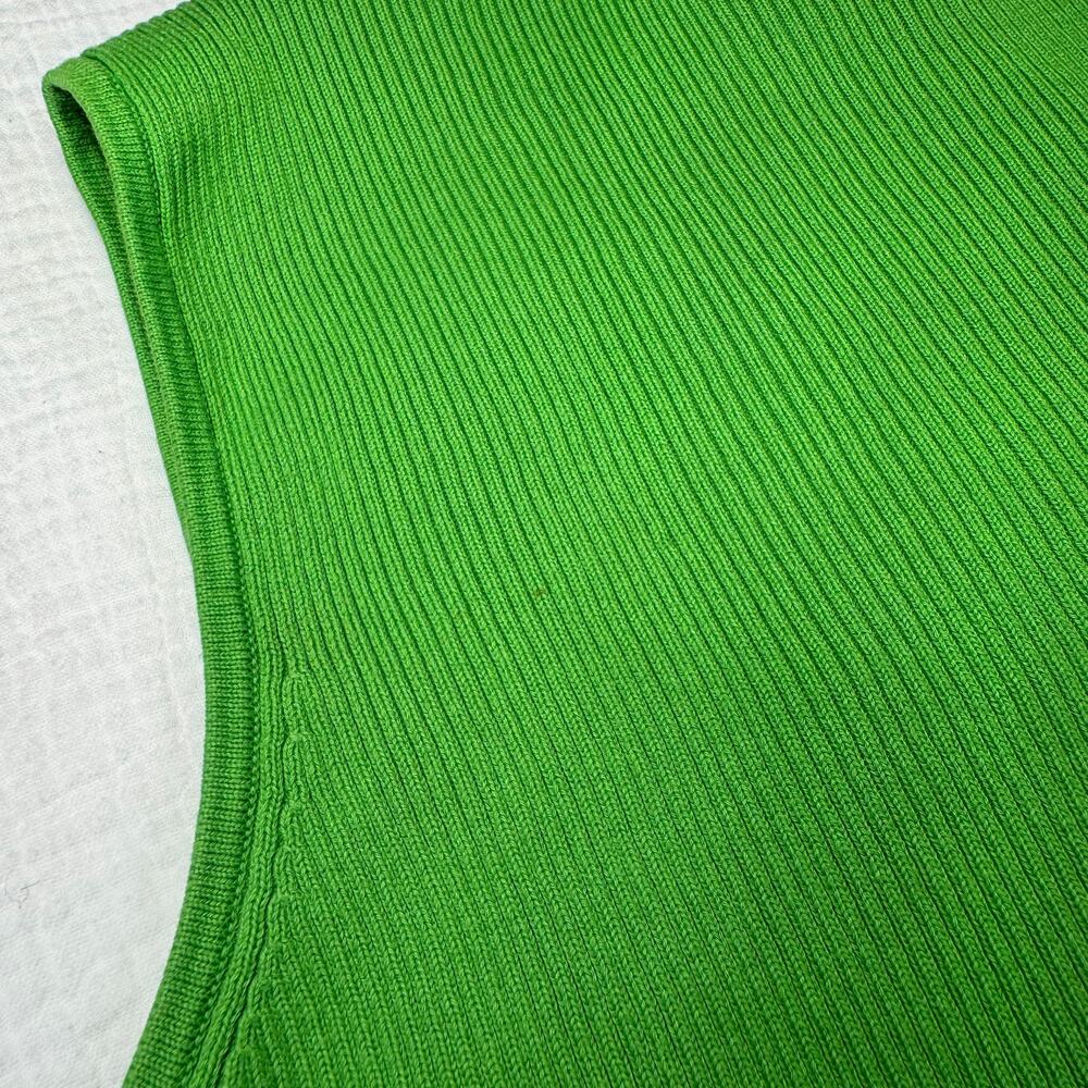 Lauren Ralph Lauren Sleeveless Top V-Neck Lime Green Women's Large Whimsy Y2K - Picture 15 of 16